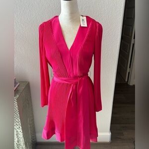 MILLY MWT LIV  PLEAT PINK  MINI DRESS